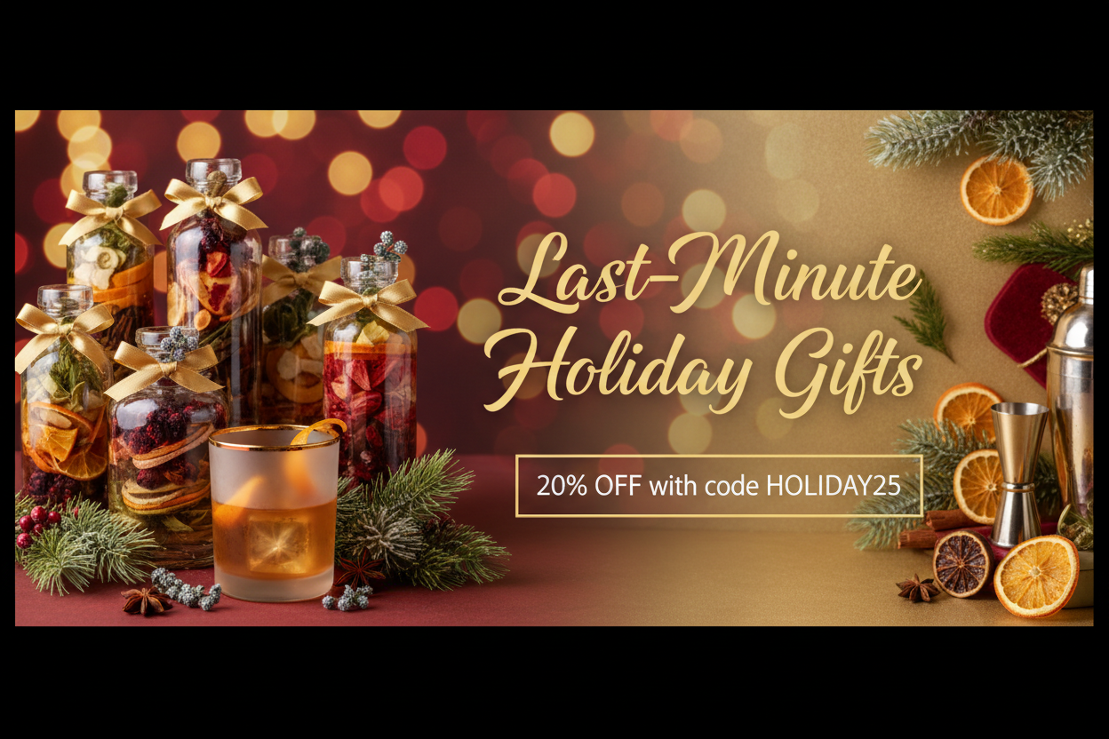 Holiday promotion banner - 20% off with code HOLIDAY25